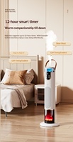 Chauffage électrique vertical à simulation de flamme 3D, humidificateur, à commande vocale, 2000W, chauffage instantané pour toute la pièce, économe en énergie, faible bruit