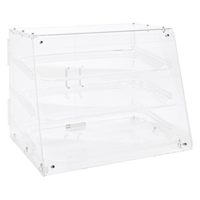 Vitrine de pâtisserie commerciale en acrylique transparent à 3 niveaux, 53,34x45,72x41,91 cm, avec porte frontale et plateaux amovibles – Offre Spéciale