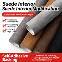 Tissu en suède auto-adhésif 300 g/m², 95 % polyester, 5 % élasthanne, non pelucheux, à poils réversibles, pour la modification intérieure automobile