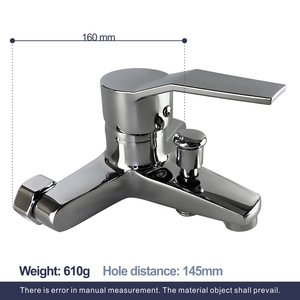 Duy nhất-xử Lý Hợp kim kẽm vòi hoa sen Van vòi <span class=keywords><strong>Chrome</strong></span> mạ hiệu ứng gương đôi-lỗ tắm vòi thiết kế thanh lịch cho tường - Product Image 2