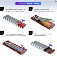 Venta directa de fábrica de carcasa de aleación de aluminio de Venta caliente transfronteriza M.2 SSD USB 3,1 NVME caja de unidad de estado sólido