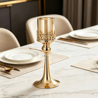 Ensemble de 2 chandeliers simples en verre style hurricane, luxe, pour centre de table de mariage, banquet, événement, fête