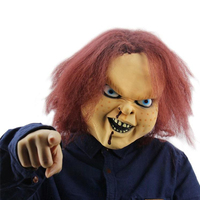 Réaliste Latex Chucky Poupée Visage Masque Effrayant Capuche Halloween Costume Pleine Tête Couverture Cosplay Fournitures