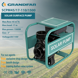 Pompe à eau solaire portable GRANDFAR 45m³/h DC110V 1,5KW 2HP pour irrigation agricole propre SCPM45/17-110/1500 Haute Pression - Product Image 1