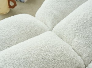 Fauteuil de salon pliable en tissu bouclé effet peluche, style tatami, pour baie vitrée, salon, balcon, chambre, canapé paresseux, modèle tendance - Product Image 4