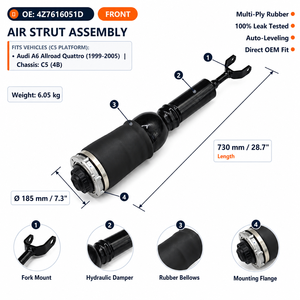 Ressort de suspension pneumatique avant gauche et droit Wanray avec contrôle de hauteur pour A6 <span class=keywords><strong>C5</strong></span> 4B Allroad 1999-2005 4Z7616051D - Product Image 2