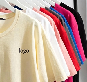 T-shirt classique unisexe en coton peigné 220g, brodé, respirant, manches courtes, style japonais, marque Small <span class=keywords><strong>M</strong></span> Paul - Product Image 1