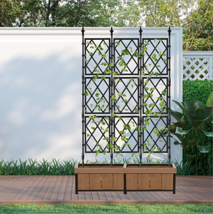 Support de jardin <span class=keywords><strong>en</strong></span> fer pour plantes grimpantes avec design tressé, pour haies et fleurs - Rectangulaire moderne thermolaqué 160x85cm - Product Image 1