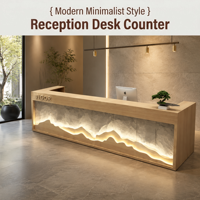 Bureau d'accueil de style Wabi Sabi japonais moderne, design en forme de montagne, adapté à la personnalisation OEM/ODM pour les maisons de thé de station balnéaire