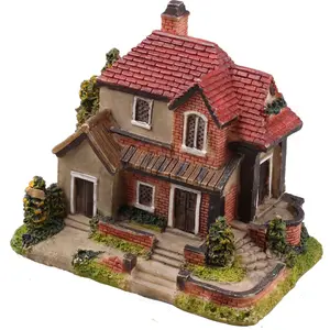 Polyresin Christmas Scene House Village and Figurines with Led Light, (House Village)