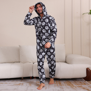 Pijamas Familiares con Estampado de Calabaza para Halloween, Mono con Cremallera, Pijamas Familiares con Estampado de <span class=keywords><strong>Esqueleto</strong></span> Humano para Halloween - Product Image 4