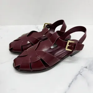 <span class=keywords><strong>Sandali</strong></span> Gladiator Bohemien Marroni Solidi da Donna 2026 Nuovi Estivi Retrò Intrecciati con Punta Chiusa e Cinturino a Fibbia Comodi - Product Image 1