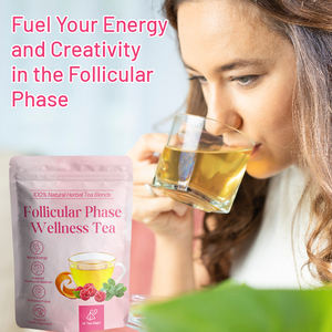 Thé de <span class=keywords><strong>bien</strong></span>-<span class=keywords><strong>être</strong></span> OEM biologique pour femmes, équilibre hormonal, feuille de framboise rouge, soulagement de la douleur, phase folliculaire - Product Image 4