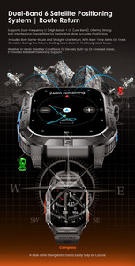 นาฬิกาอัจฉริยะ GTH3 ระบบ Android รองรับมาตรฐานกันน้ำ IP68 หน้าจอ 2.01 นิ้ว พร้อม GPS ตรวจวัดอัตราการเต้นของหัวใจ แจ้งเตือนการออกกำลังกาย ไฟฉาย แบตเตอรี่ 540MAH - Product Image 6