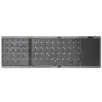 Keyboard Mini Lipat Tiga Nirkabel Ultra Tipis Portabel Baru B089T untuk Ponsel, Tablet, dan Penggunaan Kantor dengan Touchpad