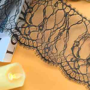 Passamaneria in pizzo di <span class=keywords><strong>nylon</strong></span> con ciglia in <span class=keywords><strong>tulle</strong></span>, larga 15 cm, stile francese sexy, per maniche, scollo, gonna e accessori per abiti e scarpe - Product Image 2