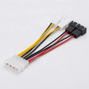Hot Sale <b>Computer</b> <b>Fan</b> D Port 4Pin 1 to 4 3Pin 4P to Motherboard Two Speed 12V Speed Control Converter Cable - Product Image 1