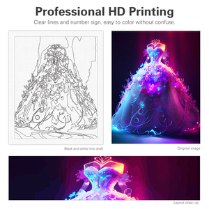 Dipinto <span class=keywords><strong>con</strong></span> <span class=keywords><strong>i</strong></span> <span class=keywords><strong>numeri</strong></span> <span class=keywords><strong>per</strong></span> <span class=keywords><strong>adulti</strong></span> Starter Kit Fantasy Dress Drawing Coloring By Numbers For Home Decors 40 x5 0cm/16x20 pollici - Product Image 5