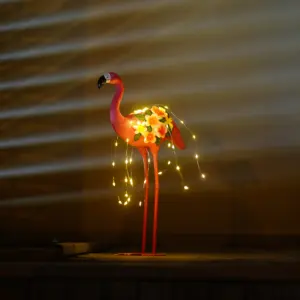 solarlicht-skulptur für hof rasen solarlicht-skulptur wasserdichter patio-freiluft-dekor flamingo gartenschmuck