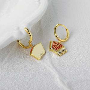 Cadeau d'anniversaire créatif et classique en argent sterling S925 plaqué or, style français, avec motifs appareil photo, instrument de <span class=keywords><strong>musique</strong></span> et bouteille goutte à goutte - Product Image 6