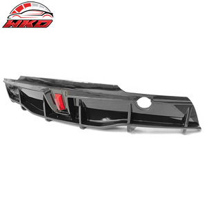 Rear Bumper Lip For Tesla Model Y 2020-2024 IKON Style Gloss Black <b>Diffuser</b> W/ <b>LED</b> Auto Accessories - Product Image 2