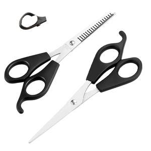 Ciseaux de barbier professionnels en acier inoxydable avec manche en acier 6CR13, lame en acier pour la coupe et l'éclaircissement des cheveux, fournitures de salon de coiffure - Product Image 2