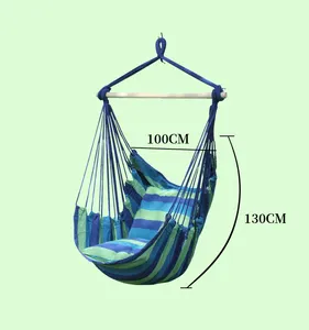 Outdoor Beach Hanging Swing Chair With Foot Pad Comfort Canvas Hanging Chair With Pillow Hammock Forest Style Camping Swing