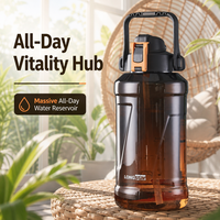 Bouteille d'hydratation réutilisable Mighty 2L Longstar OEM sans BPA, étanche, écologique, avec bouchon à boire directement et corde pour adultes