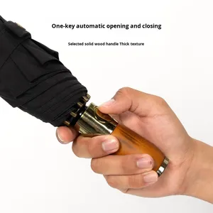 Parapluie pliant professionnel Ten-Bone pour homme, 70 % entièrement automatique, grand format, robuste, renforcé, coupe-vent, design simple et élégant - Product Image 3