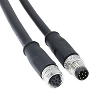 Câble de connecteur circulaire M8 à angle droit, étanche IP67, pour capteur, 2-8 broches, connecteur moulé, gaine blindée en PVC/PUR