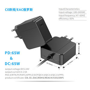 อะแดปเตอร์65W-PD มาตรฐานอียูสำหรับแล็ปท็อปความเร็วสูงจากโรงงาน - Product Image 2