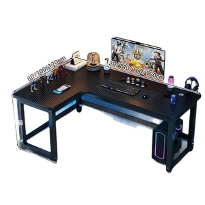 Scrivania da Gaming Moderna in Metallo a Forma di L con Libreria per Casa e Ufficio - Product Image 1