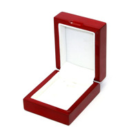 Boîte à bijoux en bois laqué rouge brillant, boîte à bagues en bois à charnières avec doublure en velours, logo personnalisé