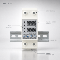 Dispositivo de Protección de Sobretensión/Baja Tensión Ajustable AVP AC Monofásico 110V/220V, Protector de Energía 40A-100A 1P+N para Uso en Centros de Datos