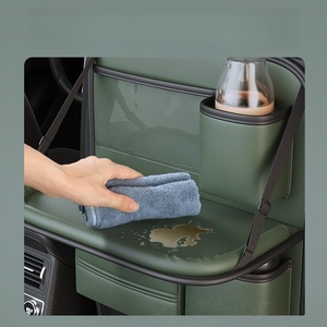 Organisateur de siège de voiture en cuir avec boîte de rangement, pochette latérale suspendue, sac multi-usages pour voiture avec 4 à 7 compartiments - Product Image 2