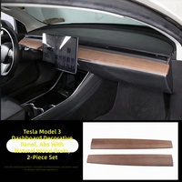 Kit de garnitures intérieures effet bois pour Tesla Model 3 Model Y : tableau de bord, panneaux de porte, cadre de lève-vitre, console centrale, bandes décoratives