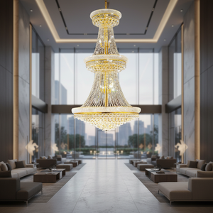 <span class=keywords><strong>Lustre</strong></span> Empire <span class=keywords><strong>en</strong></span> <span class=keywords><strong>Cristal</strong></span> Long à Télécommande pour Plafond Haut, <span class=keywords><strong>Grand</strong></span> Luminaire de Luxe pour Hôtel et Salle de Mariage - Product Image 3