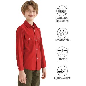 Chemise habillée à manches longues pour garçons Qbk, en coton Oxford, avec poches poitrine, de 9 mois à 16 ans - Product Image 5