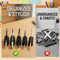 40 supports adhésifs pour crayons, organisateurs de stylos et marqueurs pour bureau, salle de classe, maison, entrepôt