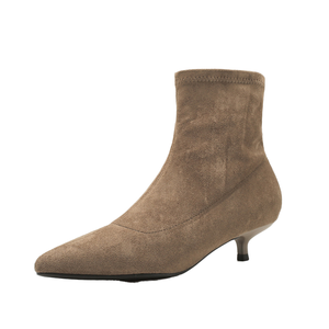Women's Winter PU Leather Ankle Boots Thin Heel Slip-On Fashion Korean Style - Product Image 1
