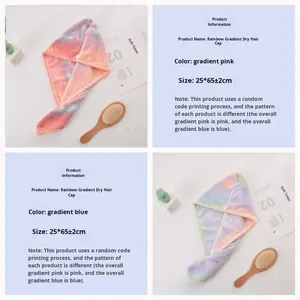 หมวกเช็ด<span class=keywords><strong>ผม</strong></span>แห้งเร็ว น้ำหนักเบา ซึมซับน้ำได้ดี ผ้ากำมะหยี่คอรัลไล่สี หมวกอาบน้ำ ผ้าโพก<span class=keywords><strong>ผม</strong></span>หนา - Product Image 4