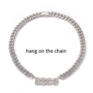 UWIN personalizar conectado Baguette carta nombre encanto con la CZ cubano cadena collar - Product Image 4