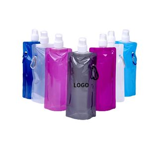 Bouteille d'eau pliable en plastique personnalisée pour le camping et le sport avec logo - Product Image 1