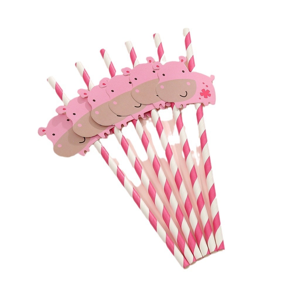 Wholesale Fruit Theme Birthday Party Kids Party Favor Paper Straws 6pcs