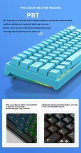 Teclado Mecánico para Juegos RK61 con Cable, 65%, Retroiluminado, Interruptores Ópticos Rojos, Teclas PBT - Product Image 3