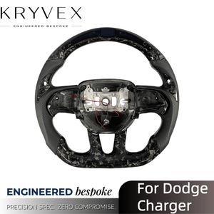 Volante de Fibra de Carbono Personalizado Kryvex para Charger <span class=keywords><strong>Challenger</strong></span> SRT Hellcat <span class=keywords><strong>2014</strong></span>-2023 para Jeep Grand Cherokee Trackhawk - Product Image 2