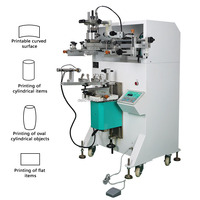 Impresora Serigráfica Semiautomática de Alta Precisión para Superficies Curvas, Equipo de Impresión para Botellas y Vasos de Plástico