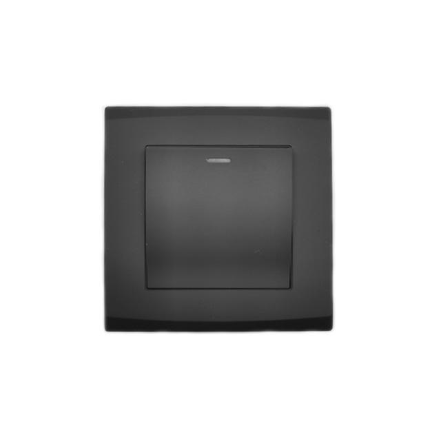 Factory Hot Selling New Design Uk Type Switch Sockets Black Color PC Power Home Electrical Wall Switch Socket With Indicator