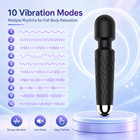 Tragbarer Mini-Zauberstab-Massagegerät mit 10 Vibrationsmodi USB-Aufladbar Weiches Silikon Persönliches Pflegegerät