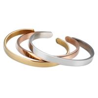 Bracelet en acier inoxydable en forme de C, bracelet ouvert minimaliste, bijoux tendance et polyvalents pour femmes, à porter au quotidien